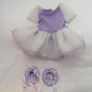 American Girl Doll Purple Ballerina dress &slipper
